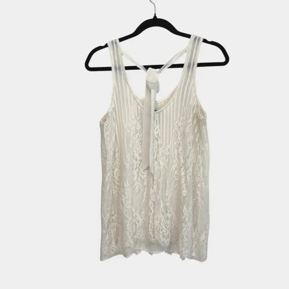 Forever 21 Lace Top Fairycore Whimsical Romantic Feminine S- Off White
